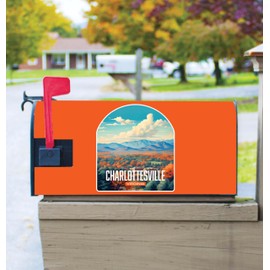 Charlottesville Virginia Design B Souvenir Magnetic Mailbox Cover