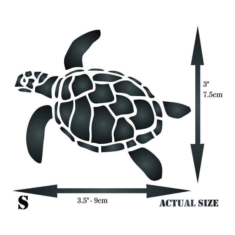 Schildkröten-Schablone – 9 x 7,5 cm (S) – Wiederverwendbare Meer