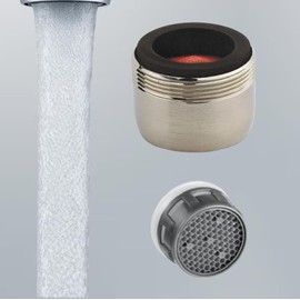 Neoperl Brushed Nickel Aerator Housing Faucet 2.2 gpm insert Washer 10 6220 5 Low flow DUal/Male/Female Threads WaterSense (Dual Thread 2.2 GPM), 37.0094.98