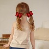 4'' Glitter Sparkly Red Hair Ribbon Bow Hair Clips Bowknot