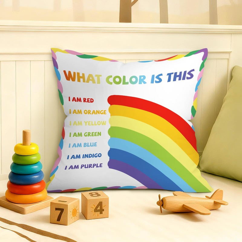 Joymaison 18x18 Set of 4 Kids Reading Corner Throw Pillow