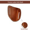 Leather Knife Sheath for Belt Pocket Folding Knife Holder Compact