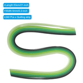 PATIKIL Pack of 240 Rainbow Quilling Strips Paper 3/16 Inch (5 mm) 54 cm Origami Paper Quilling Strips for Arts DIY Crafts Christmas, Green