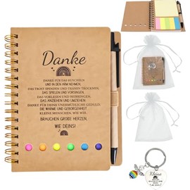 Teacher Gift - Notebook, Keyring, Pen, Bookmark and Organza Pouch Set - Leaving Gift, Thank You Gift, Teacher Gift