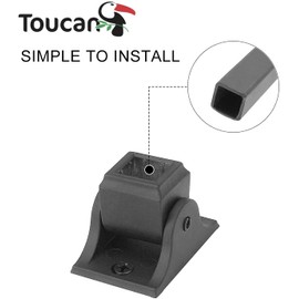 TOUCAN Iron Baluster Shoes - Stair Swivel Shoe with Screw - for 1/2" Square Balusters - Set of 10 (Satin Black)