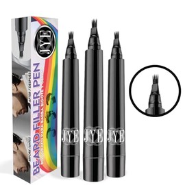 JYE Boligrafo para Barba Edicion PRIDE, Color Negro, barba tupida, rellena huecos, impermeable, larga duración. 3 PIEZAS