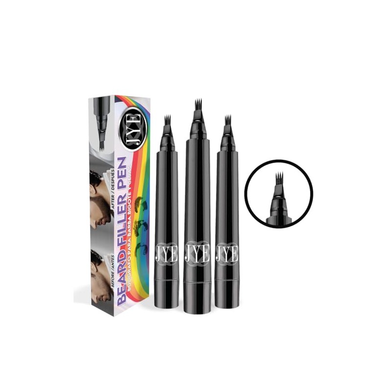 JYE Boligrafo para Barba Edicion PRIDE, Color Negro, barba tupida,