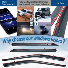 LQQDP 4pcs Vent Window Visors Compatible with 2020-2024 Explorer,Outside Mount Style Sun Rain Guard,Smoke Tint with Chrome Trim