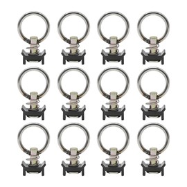 12 PCS L-Track Fittings O-Ring Track Locks, 1.5" Stainless Steel Ring L-Track Single Bolt Fitting with Ring, 4000 lb Capacity, Fits Standard L-Tracks, Aircraft Style Seat Tracks