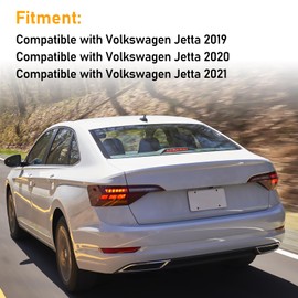 Abodvu Compatible with Volkswagen Jetta Sedan Rear Bumper Reflector 2019-2021,Left Driver & Right Passenger Side Red Marker Trim Replace for 17A945105,17A945106,Jetta Back Reflector Light W/O Bulb,2PC