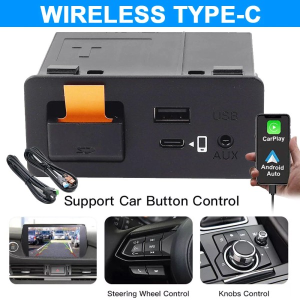 flashlight-6 Wireless Carplay Android Auto Retrofit Kit For Mazda 3