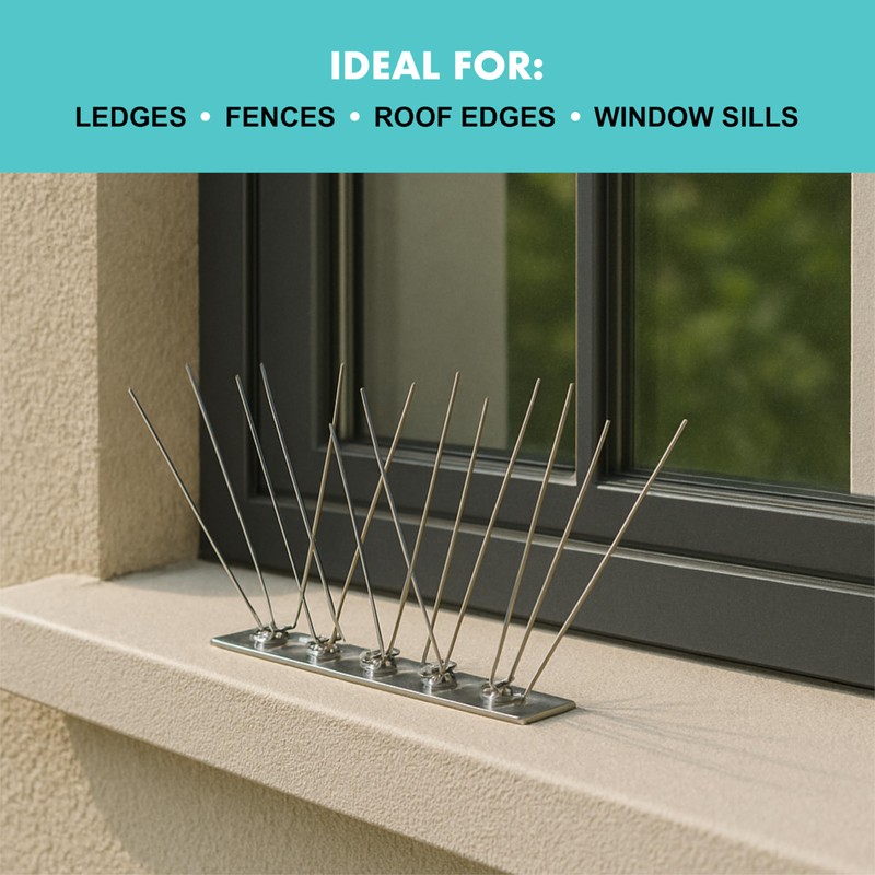 EVOGES 316 Stainless Steel Bird Spikes for Pigeons & Seagulls