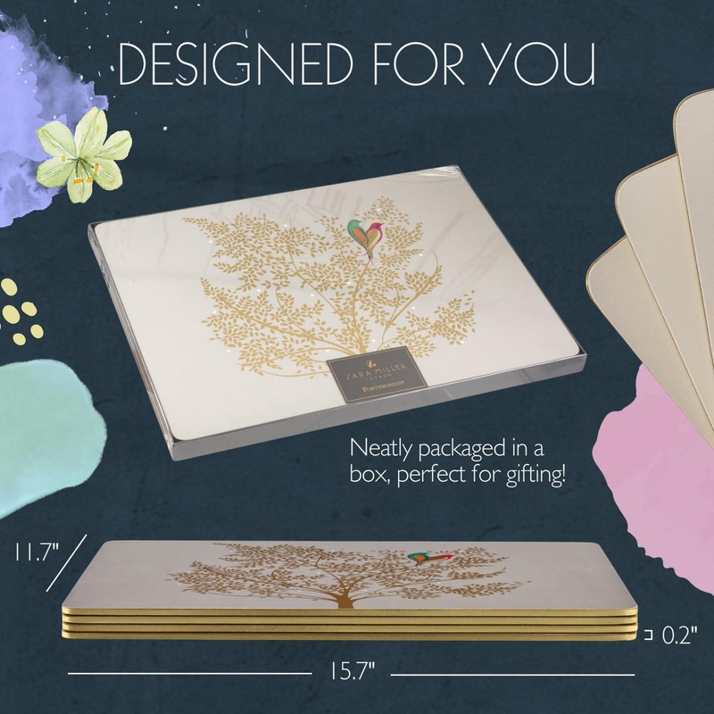 Pimpernel Sara Miller Chelsea Placemats - Set of 4 Cork-Backed