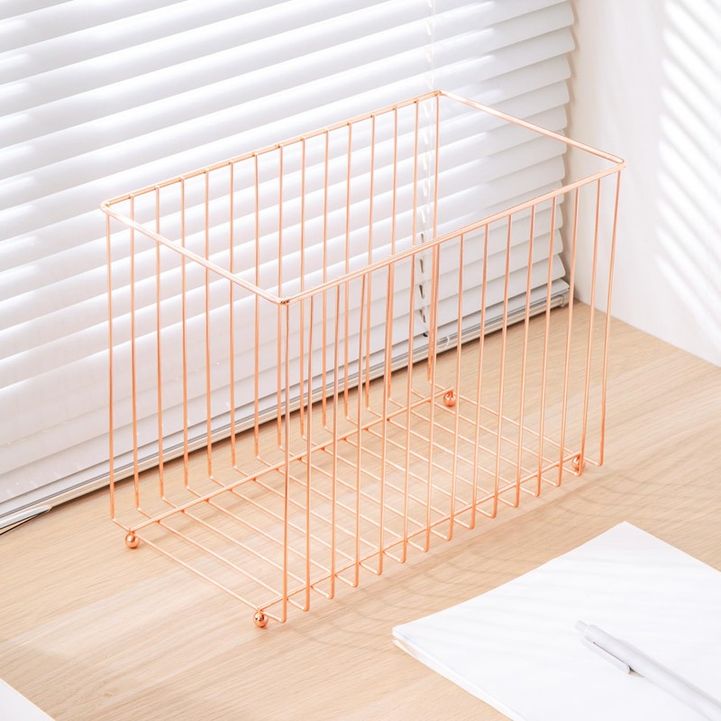 Y YOMA 1 Pack Rose Gold Desktop Hanging File Organizer