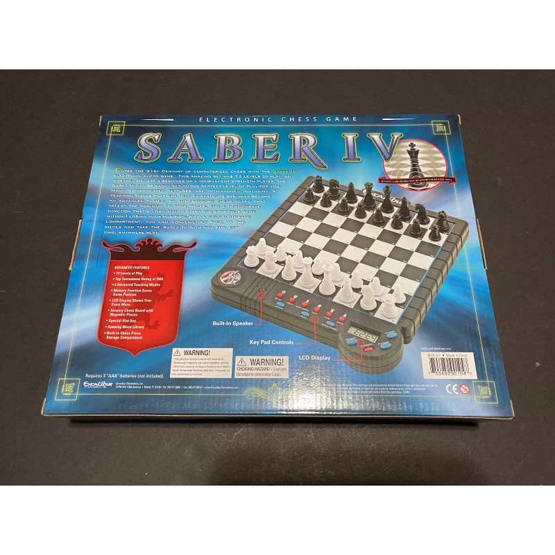EXCALIBUR ELECTRONICS SABER IV COMPUTER Chess Set - BRAND NEW