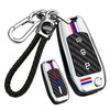 ontto 3-Button Car Key Cover Fit for Ford Flip Folding