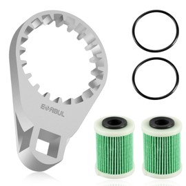 EVRBUL 2 PCS Fuel Filter Elements with O-rings and Wrench Compatible with Yamaha Outboard 4-Strokes VZ150, VZ175, VZ200, F150, F200, F225, VF200, VF225, VF250 2006 to Current Replace#: 6P3-WS24A-01-00