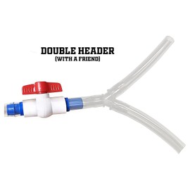 Beer Bong Tube and Funnel - with Valve, Optional Single or Double Header Y-Attachment, 5 Interchangeable Mouthpieces, Shotgun Keychain Tool - Kink-Free Hose for Bierstick Beerbong