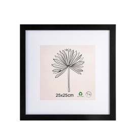 LYYYYX Picture Frame 25 x 25 cm with Mount Photo Frame Black with Acrylic Glass for Vertical or Horizontal Hanging Picture Frame for Photos, Posters, Puzzles