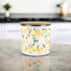 Purely Home Lemons Tea Canister - White Metal Enamel Medium