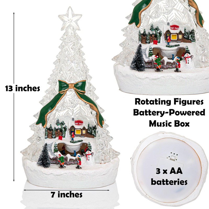 hvfun 13in Large Christmas Tree Music Box-with Color Changing Light
