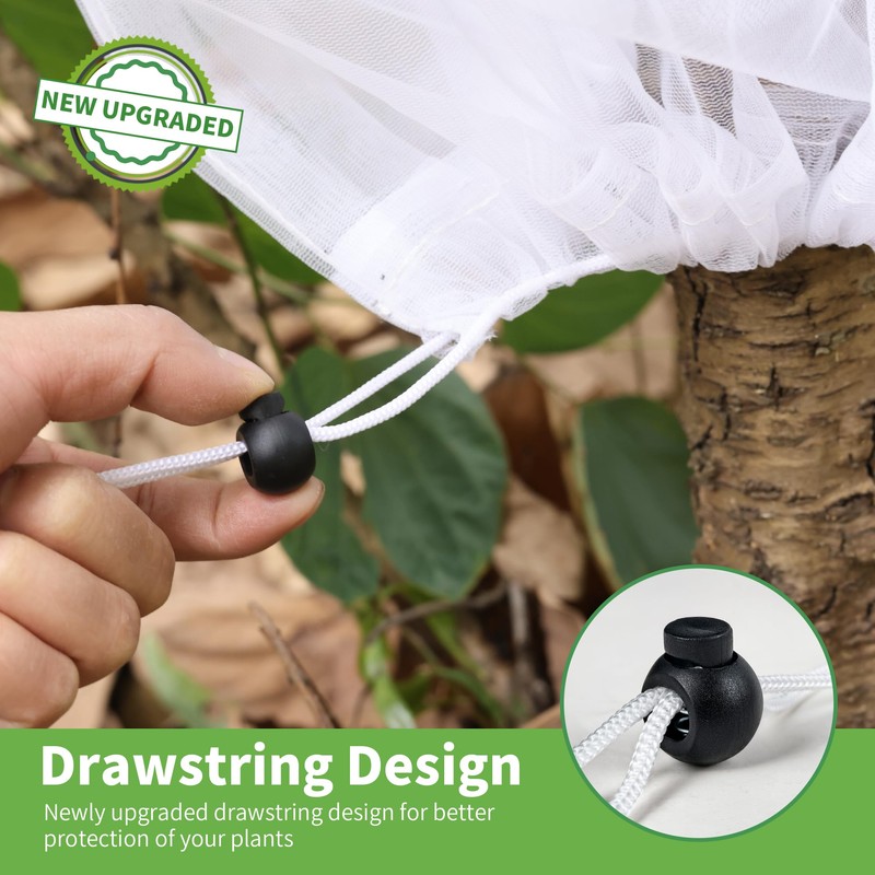 Uytkfg Garden Mesh Netting with Drawstring,Plants Cover Protection from Anti