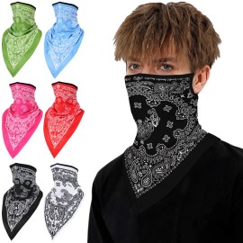 Unbranded Bandanas Neck Gaiter Balaclava UV Protection Face Mask Scarf Cover for Men Women - White