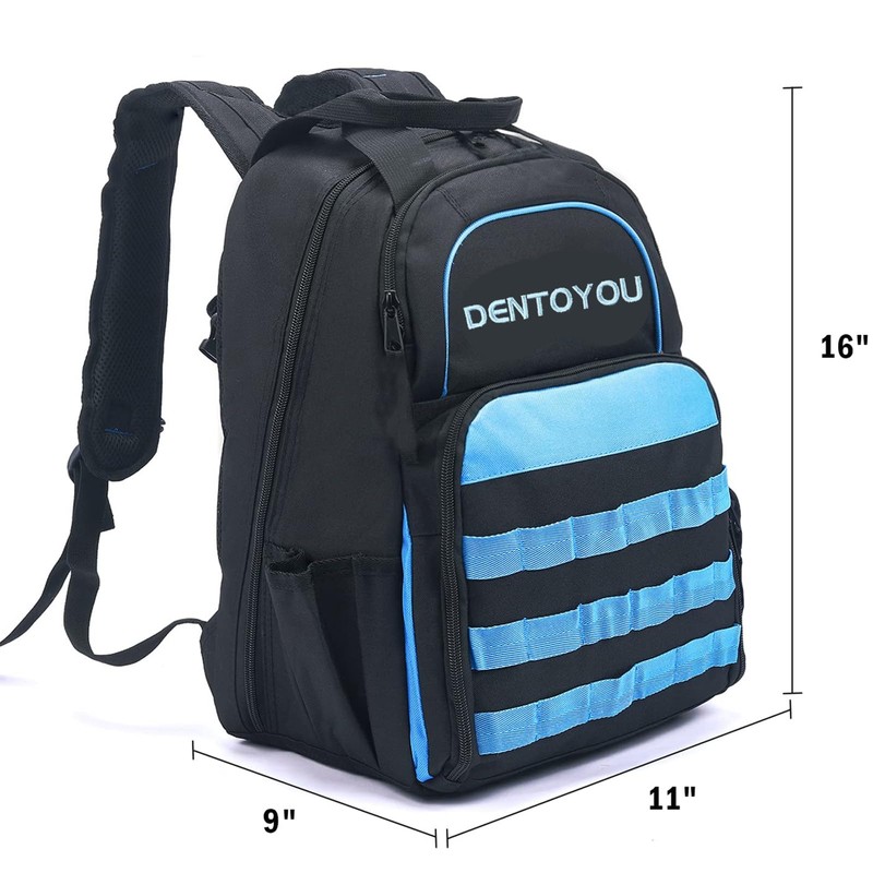 Tool-Backpack with Pockets - Heavy-Duty Multi-use Tools Backpack Blue