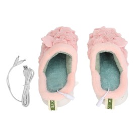 Electric Heated Slipper Soft Comfortable Warm Plush USB Heated Slipper Foot Warmer Shoes for Indoor Bedroom