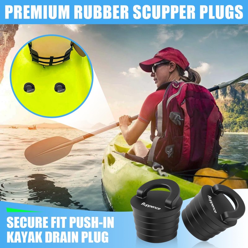 1-1/2" Kayak Scupper Plugs, Push-in Boat Drain Kayak Plugs for
