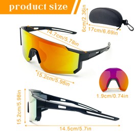 SAIIURV Cycling Glasses Men Women Protection Road Bike Glasses Windproof Polarised Sunglasses Sports Glasses UV400 Sports Glasses Quick Glasses for Outdoor Sports Cycling Running