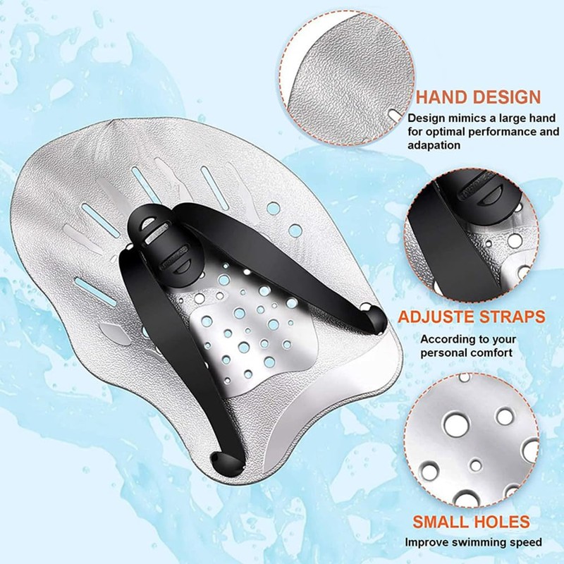 1 Pair Swimming Paddle Hand Paddle Swimming Practice Paddle Swimming