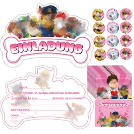 Dekewe Pack of 12 Invitation Cards Children's Birthday Girls Boys, Themed Party Birthday Invitation Cards, Children's Birthday Invitation Cards for Celebrations or Birthday Parties