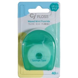Ci Floss Mint Wax, Fluoride (Fluorine Treatment), Sponge Type, 134.8 ft (40 m), 1 Piece