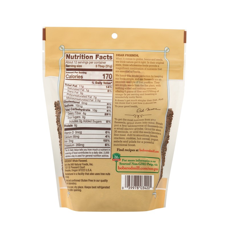 Bob's Red Mill Brown Flaxseeds, 13oz (Pack of 1) -