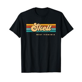 Vintage Sunset Stripes Skelt, West Virginia T-Shirt