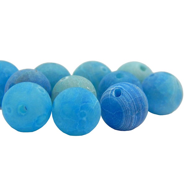 Gemstone Beads 6/8/10 mm Frosted Agate Stone Round Natural Stone