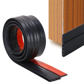 YOUSHARES Draft Excluder for Doors Tape - Door Draft Excluder Strip Brush Door Seal Strip Rubber Door Insulation Tape Door Soundproofing Door Frame Draught Excluders (Black)