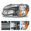 AmeriLite Chrome Replacement Headlights Lamp w/Corner Parking Turn Signal Set