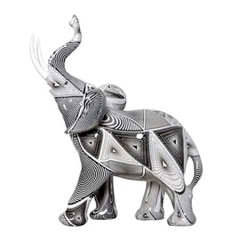 IDORTYBB Graffiti Elephant Sculpture Animal Statues Art Figurines Home Decoration for Living Room Bedroom Book Shelf TV Cabinet Desktop Decor Table Centerpieces Ornaments（D, Small）