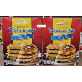 Millville Buttermilk Pancake & Waffle Mix Light & Fluffy Complete 32oz 907g (Two Boxes)