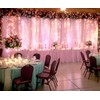 20ft X 8ft Pink Tulle Backdrop Curtains with Lights String