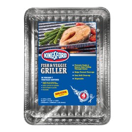 Kingsford Grilling Fish and Veggie Aluminum Grill Liners|Premium BBQ Liners, Grill Liners Disposable Aluminum, BBQ Accessories, Barbecue Accessories, Kingsford Grill Liners|16" x 11.75" x 0.88", 24 Ct