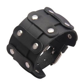 JAOYU Punk Leather Bracelets Rock Stud Bracelet Biker Bracelet for Men Leather Wristband Gothic Arm Cuff Bangle Punk Leather Wrap Bracelet for Women