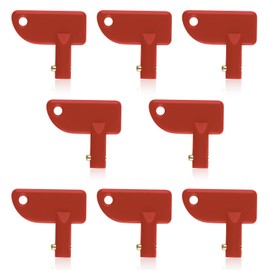 8 Pack Mini Red Keys for Battery Disconnect Isolator Power Kill Switch - Ideal Spare Keys for Marine, Car, Boat, RV, ATV, and Truck Use