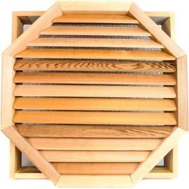 Miller Shingle Octagon Clear Cedar Vent, Flush Mount - 24 inch x 24 inch