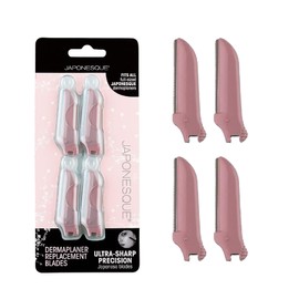 JAPONESQUE Dermaplaner Replacement Blades 4-Pack, Facial Razor Blade Heads Only