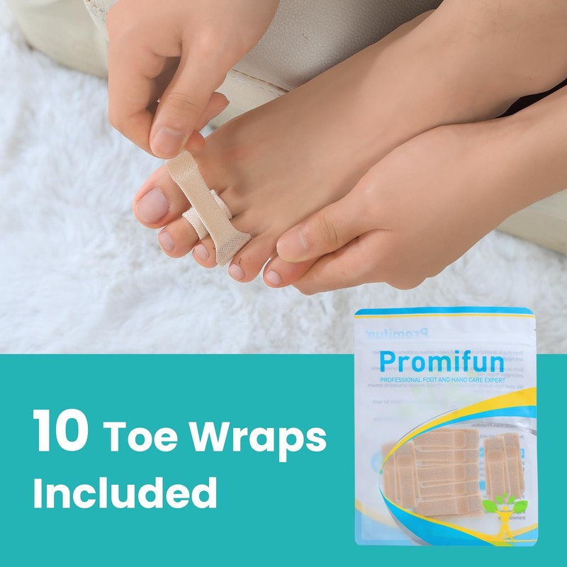 10 Pack Fabric Hammer Toe Corrector, Reusable Broken Toe Protectors