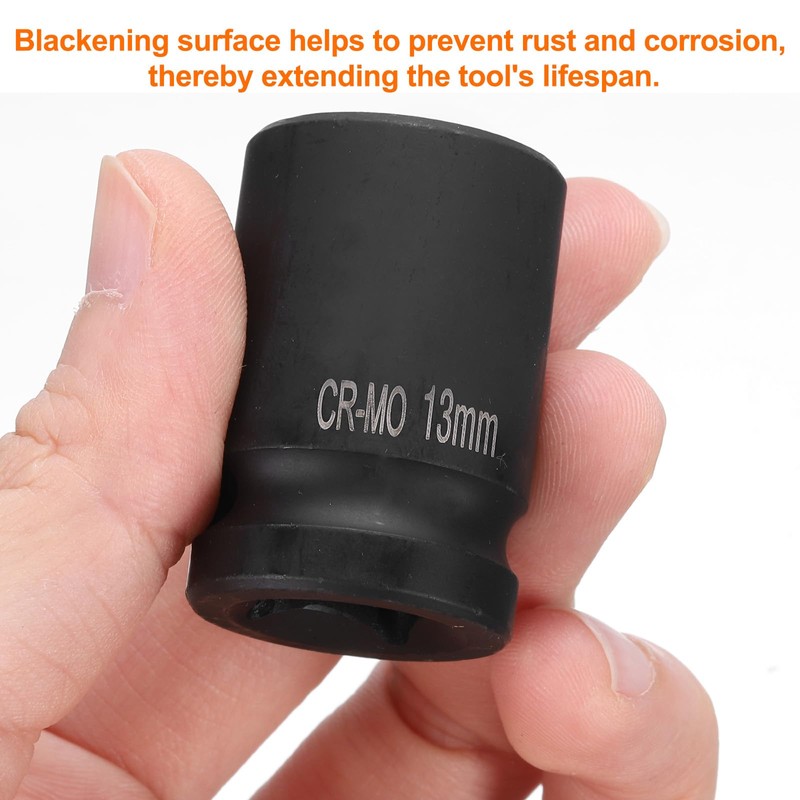 sourcing map 4 Point Square Socket 1/2" Drive 13mm Metric