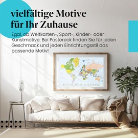 Postereck - 0556 - High Quality World Map Poster | World Map Wall for Hanging | Teaching Classroom School World Map Wall | Map World XXL | Poster - DIN A4-21.0 cm x 29.7 cm